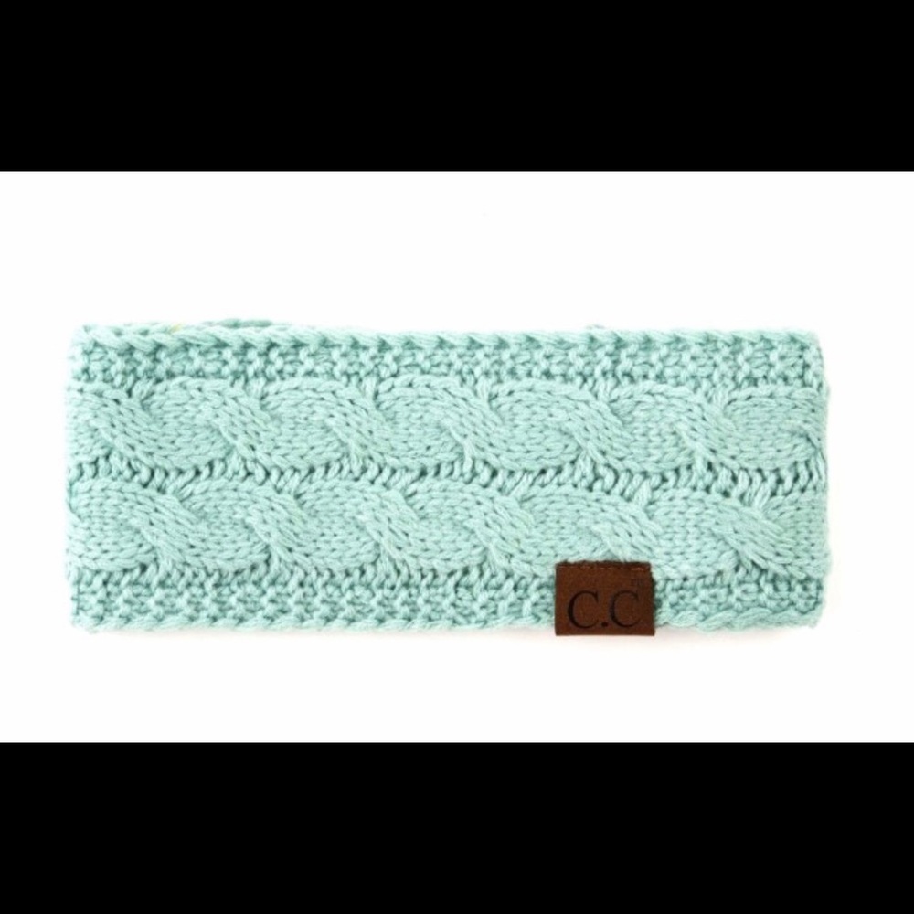 Solid cable knit C.C headwrap Mint